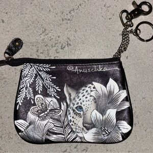 4x5 inch black and white tropical rainforest coin purse wallet